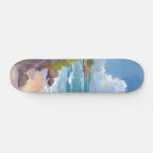 Cape Cod Strand Bucht Ozean Gemälde Skateboard (Horizontal)