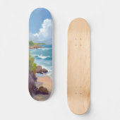 Cape Cod Strand Bucht Ozean Gemälde Skateboard (Vorderseite)