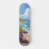 Cape Cod Strand Bucht Ozean Gemälde Skateboard (Vorne)