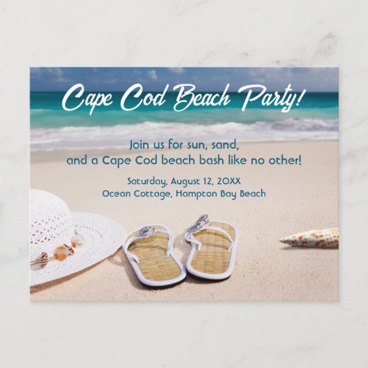 Cape Cod Strandparty! Feiertagspostkarte (Vorderseite)