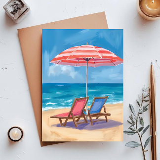 Cape Cod Strandtag | Aquarell-Ozean MA Postkarte