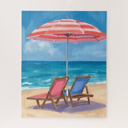 Cape Cod Strandtag | Aquarell-Ozean MA Puzzle (Vertikal)