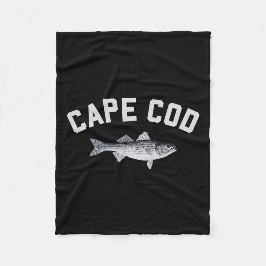 Cape Cod Striper Stripe B Fun Fishing Design Fleecedecke (Vorderseite)