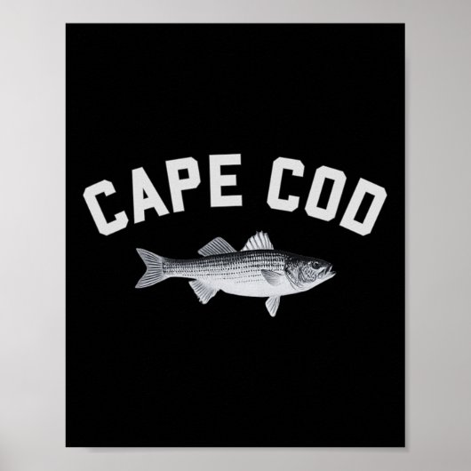 Cape Cod Striper Stripe B Fun Fishing Design Poster (Vorne)