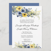 Cape Cod Summer Blue Yellow Garden Wedding Einladung (Vorne/Hinten)