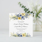Cape Cod Summer Floral Wedding Save the Date Card (Stehend Vorderseite)