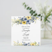 Cape Cod Summer Floral Wedding Save the Date Card (Stehend Vorderseite)