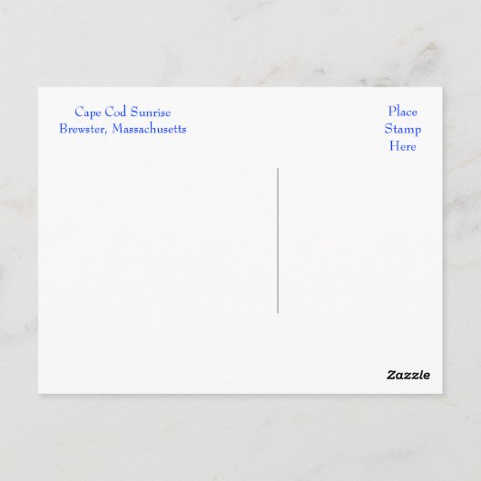Cape Cod Sunrise Over Beach Brewster MA Postkarte (Rückseite)