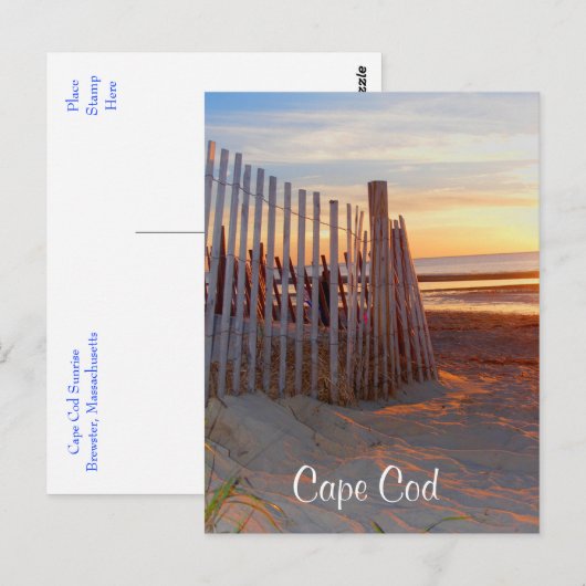Cape Cod Sunrise Over Beach Brewster MA Postkarte (Vorne/Hinten)