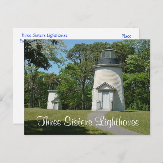 Cape Cod Three Sisters Lighthouse Postkarte (Vorne/Hinten)