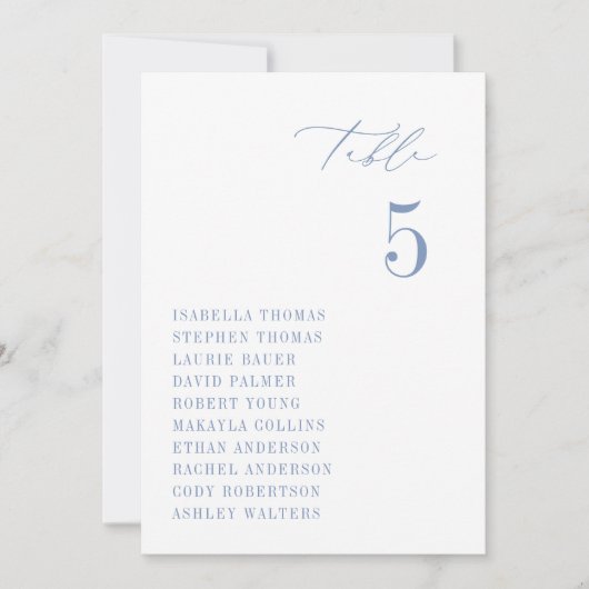 CAPE COD Tischnummer Blue Seat Card (Vorderseite)