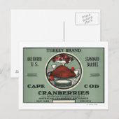 Cape Cod Turkey Brand Cranberry Label Postkarte (Vorne/Hinten)