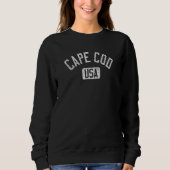 Cape Cod USA Arched Text Distressed White Print Sweatshirt (Vorderseite)