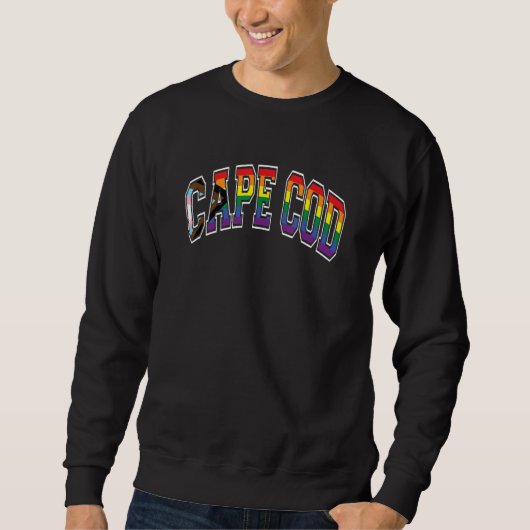 Cape Cod Varsity Style Progress Pride Pattern Text Sweatshirt (Vorderseite)