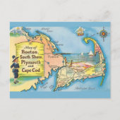 Cape Cod Vintag Map Postkarte (Vorderseite)