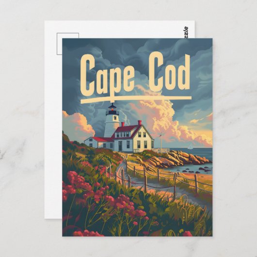 Cape Cod Vintag Postkarte (Vorne/Hinten)