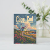 Cape Cod Vintage Postkarte (Stehend Vorderseite)