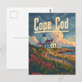 Cape Cod Vintage Postkarte (Vorne/Hinten)