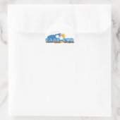 Cape Cod "Waves" Design. Runder Aufkleber (Tasche)