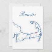 Cape Cod Wedding Table Town Name Cards Brewster Einladung (Vorderseite)