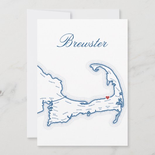 Cape Cod Wedding Table Town Name Cards Brewster Einladung (Vorderseite)