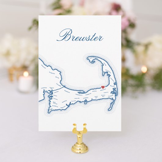Cape Cod Wedding Table Town Name Cards Brewster Einladung
