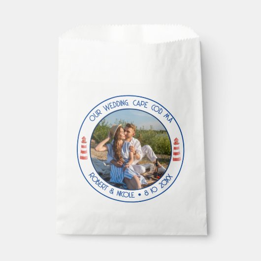 Cape Cod Wedding Theme Fvor Bag Geschenktütchen (Vorderseite)