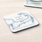 Cape Cod Wedding Welcome Party Cocktail Stunde Getränkeuntersetzer (Linke Seite)