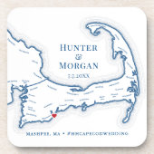 Cape Cod Wedding Welcome Party Cocktail Stunde Getränkeuntersetzer (Vorderseite)