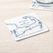 Cape Cod Wedding Welcome Party Cocktail Stunde Rechteckiger Pappuntersetzer (angewinkelt)