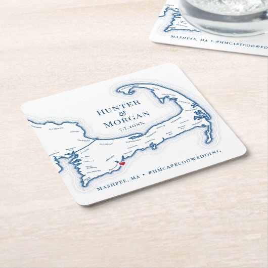 Cape Cod Wedding Welcome Party Cocktail Stunde Rechteckiger Pappuntersetzer (angewinkelt)