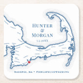 Cape Cod Wedding Welcome Party Cocktail Stunde Rechteckiger Pappuntersetzer (Vorderseite)