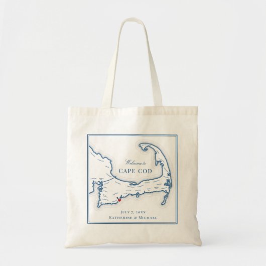 Cape Cod Wedding Welcome Tote Bag Tragetasche (Vorne)