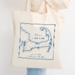 Cape Cod Wedding Welcome Tote Bag Tragetasche<br><div class="desc">Diese maßgeschneiderte Cape Cod Karte Tote Taschen sind die perfekte Gastgeschenk Hochzeit, um Ihre Gäste aus der Stadt zu empfangen. Füllen Sie sie mit "Welcome to Cape Cod" Begrüßungssack Goodies, oder passen Sie sie als Geschenke für Ihre Hochzeitsfeier. Bewegen Sie das Herz, indem Sie unter "Anpassen" auf "Bearbeiten mit dem...</div>