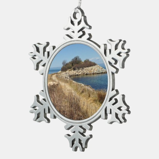 Cape Cod-Weihnachtsverzierung -- Der Griff Schneeflocken Zinn-Ornament (Rechts)