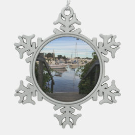 Cape Cod-Weihnachtsverzierung -- Falmouth-Hafen Schneeflocken Zinn-Ornament