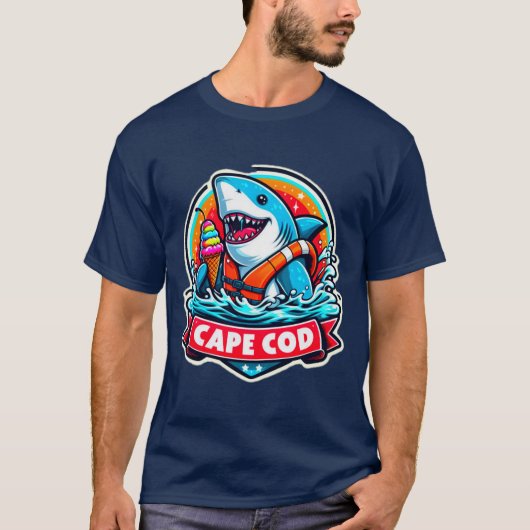 CAPE, COD, WEISS, MIT EIS BESTANDTEIL 3 T-Shirt (Vorderseite)