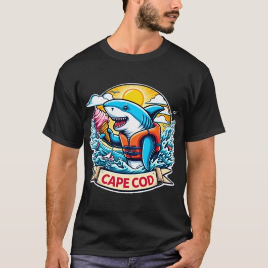 CAPE, COD, WEISS, MIT EIS KREBS 7 T-Shirt (Vorderseite)