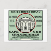 Cape Cod White House Marke Cranberry Label Postkarte (Vorderseite)