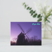 Cape Cod Windmill in Twilight Postkarte (Stehend Vorderseite)