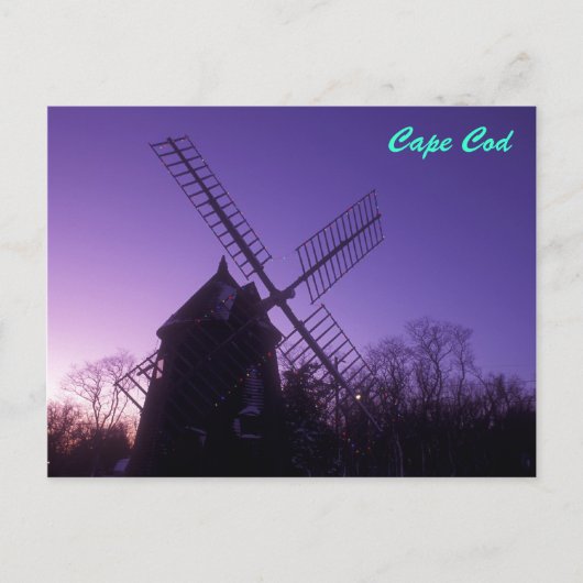 Cape Cod Windmill in Twilight Postkarte (Vorderseite)