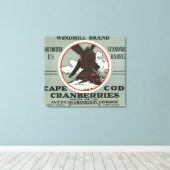 Cape Cod Windmill Marke Cranberry Label Leinwanddruck (Insitu (Holzboden))