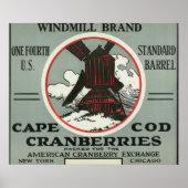 Cape Cod Windmill Marke Cranberry Label Poster (Vorne)