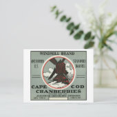 Cape Cod Windmill Marke Cranberry Label Postkarte (Stehend Vorderseite)