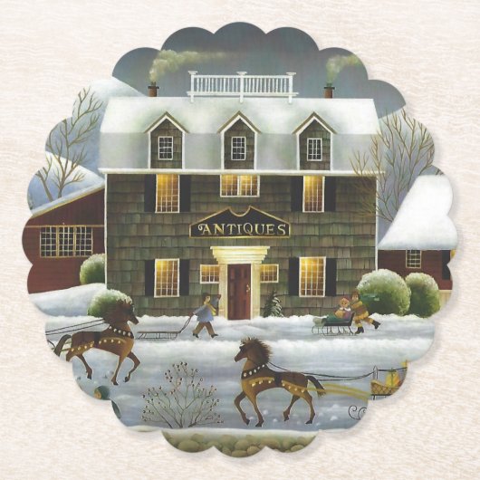 Cape Cod Winter Untersetzer (Vorderseite)