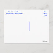 Cape Cod Wood End Lighthouse Provinz MA Postkarte (Rückseite)