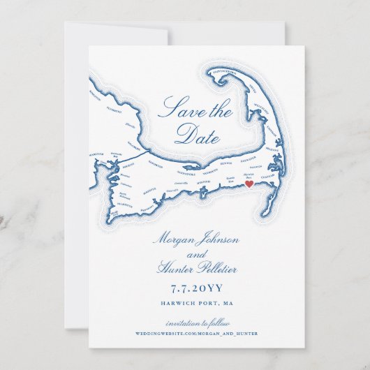 Cape Cod Wychmere Beach Club Wedding Save The Date (Vorderseite)