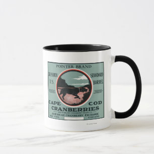 Cape Cod-Zeiger-Marken-Moosbeeraufkleber Tasse