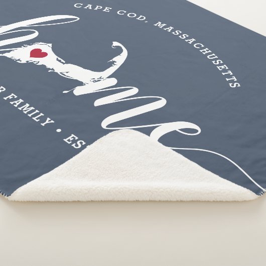 Cape Cod Zuhause Town Personalisiert Sherpa Blanke Sherpadecke (3/4)