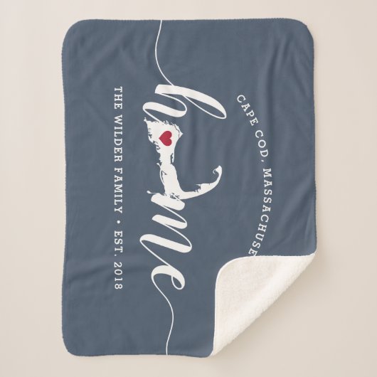 Cape Cod Zuhause Town Personalisiert Sherpa Blanke Sherpadecke (Vorderseite)